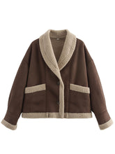Load image into Gallery viewer, Fuzzy Collared Neck Long Sleeve Jacket