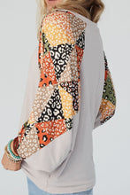Load image into Gallery viewer, Leopard Contrast V-Neck Long Sleeve Blouse
