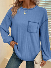 Load image into Gallery viewer, Mandy Contrast Stitching Round Neck Long Sleeve T-Shirt