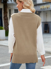 Load image into Gallery viewer, Side Slit V-Neck Sweater Vest