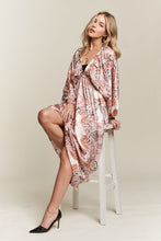 Load image into Gallery viewer, ADORA Printed V-Neck Batwing Sleeve Dress