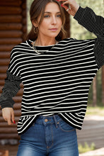 Load image into Gallery viewer, Striped Round Neck Dropped Shoulder Top