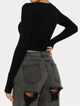 Load image into Gallery viewer, Solid Color Round Neck Long Sleeve T-Shirt