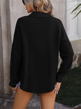 Load image into Gallery viewer, Textured Pocketed Button Up Dropped Shoulder Shirt