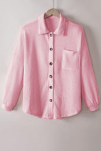 Load image into Gallery viewer, Waffle-Knit Collared Neck Long Sleeve Shirt