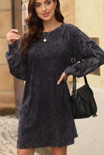 Load image into Gallery viewer, Leopard Round Neck Long Sleeve Dress