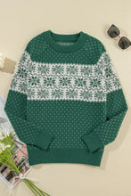 Load image into Gallery viewer, Graphic Round Neck Long Sleeve Sweater