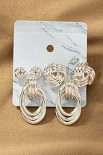 Load image into Gallery viewer, Premium Trio Metal Knot and Hoop Earrings