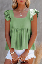 Load image into Gallery viewer, Full Size Ruffled Square Neck Cap Sleeve Blouse