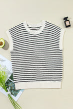 Load image into Gallery viewer, Striped Round Neck Sweater Vest