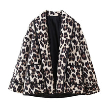 Load image into Gallery viewer, Leopard Open Front Long Sleeve Outerwear