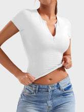 Load image into Gallery viewer, Lovelet Half Zip Short Sleeve T-Shirt