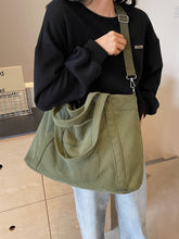 Load image into Gallery viewer, Corduroy Solid Large Tote Bag