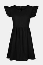 Load image into Gallery viewer, Full Size Ruffled Round Neck Cap Sleeve Denim Dress
