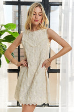 Load image into Gallery viewer, ADORA Applique Round Neck Sleeveless Shift Dress