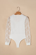 Load image into Gallery viewer, Eyelet Lace Long Sleeve Bodysuit