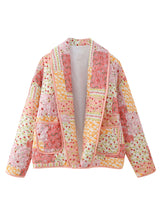 Load image into Gallery viewer, Printed Patchwork Open Front Cardigan with Pockets