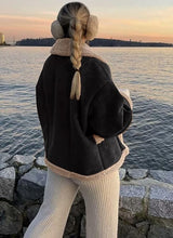 Load image into Gallery viewer, Fuzzy Collared Neck Long Sleeve Jacket