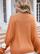 Load image into Gallery viewer, Flower Round Neck Long Sleeve Sweater