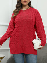 Load image into Gallery viewer, Plus Size Round Neck Long Sleeve Sweater