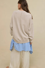 Load image into Gallery viewer, Side Slit Round Neck Long Sleeve Sweatshirt