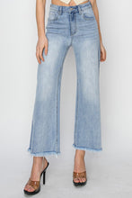 Load image into Gallery viewer, RISEN High Rise Crop Wide Fray Hem Jeans