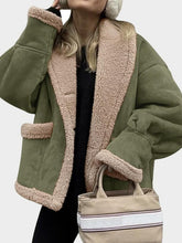Load image into Gallery viewer, Fuzzy Collared Neck Long Sleeve Jacket