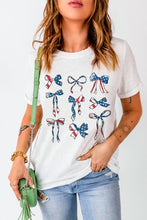 Load image into Gallery viewer, Bow Round Neck Short Sleeve T-Shirt