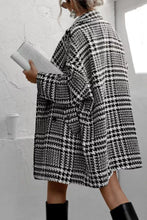 Load image into Gallery viewer, Houndstooth Collared Neck Long Sleeve Coat