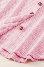 Load image into Gallery viewer, Waffle-Knit Collared Neck Long Sleeve Shirt