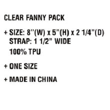 Load image into Gallery viewer, CC Clear Stadium Belt Bag Fanny Pack