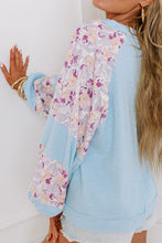 Load image into Gallery viewer, Printed Round Neck Balloon Sleeve Sweatshirt