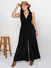 Load image into Gallery viewer, Plus Size V-Neck Wide Leg Jumpsuit
