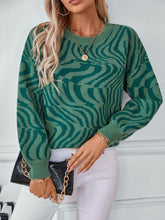 Load image into Gallery viewer, Geometric Round Neck Long Sleeve Sweater