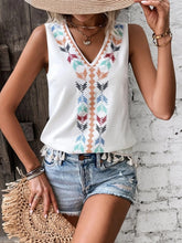 Load image into Gallery viewer, Tassel Printed V-Neck Tank