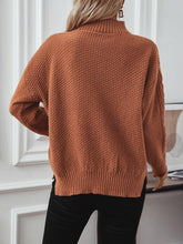Load image into Gallery viewer, Cable-Knit Mock Neck Long Sleeve Sweater