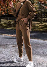 Load image into Gallery viewer, Side Slit Round Neck Long Sleeve Top and Pants Set