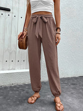 Load image into Gallery viewer, Tied High Waist Pants with Pockets