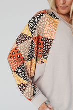 Load image into Gallery viewer, Leopard Contrast V-Neck Long Sleeve Blouse