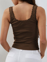 Load image into Gallery viewer, Lace Detail Square Neck Tank