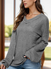 Load image into Gallery viewer, Dropped Shoulder Long Sleeve Knit Top