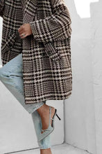 Load image into Gallery viewer, Houndstooth Collared Neck Long Sleeve Coat