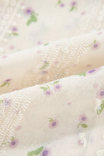 Load image into Gallery viewer, Frill Lace Detail Printed Tie Neck Long Sleeve Blouse