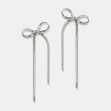 Load image into Gallery viewer, Stainless Steel Bow Bar Earrings