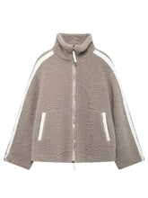 Load image into Gallery viewer, Zip Up Turtleneck Long Sleeve Plush Jacket