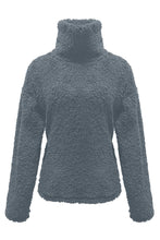Load image into Gallery viewer, Fuzzy Turtleneck Long Sleeve Sweatshirt