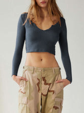 Load image into Gallery viewer, Notched Long Sleeve T-Shirt