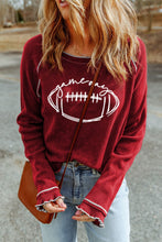Load image into Gallery viewer, Football Round Neck Long Sleeve Sweatshirt