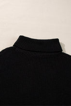 Load image into Gallery viewer, Striped & Checkered Turtleneck Dropped Shoulder Sweater