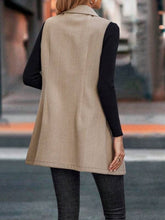 Load image into Gallery viewer, Buttoned Collared Neck Longline Vest Coat